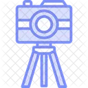 Tripod Camera Duotone Line Icon Icon