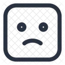 Triste Rectangle Interface Contour Icône