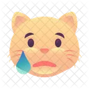 Triste Gato Emoji Ícone