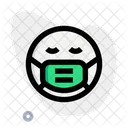 Triste Emoji Con Mascarilla Emoji Icono