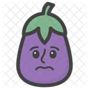 Visage Triste De Brinjal Emoji Emoticone Icône