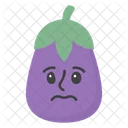 Visage Triste De Brinjal Emoji Emoticone Icône