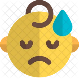 Suor triste, querido Emoji Ícone