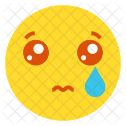 Triste y lágrima Emoji Icono