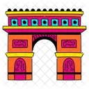 Vibrant Arc De Triomphe Illustration Triumphal Arch Paris Landmark Icon