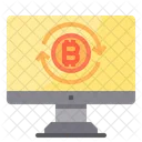 Troca On Line De Dinheiro Bitcoin Criptomoeda Troca De Dinheiro On Line Troca De Bitcoin Ícone