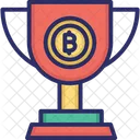 Recompensa De Bloque De Bitcoin Premio Trofeo Icono