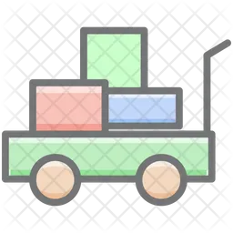 Trolley With Luggage Icon  Icon