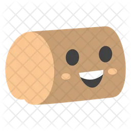 Faccina di tronco di legno Emoji Icon