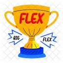 Big Flex Trophy Typography Icon