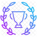 Trophy Icon With Laurel Wreath Decoration Icon