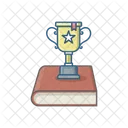 Trophy On Book Achievement Award Icon