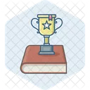 Trophy On Book Achievement Award Icon