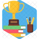 Trophy on books  Icon