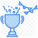 Trophy With Confetti Celebration Icon