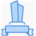 Trophy With Ribbon Banner Poster Icon