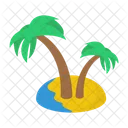 Tropical Trees Beach Island Icon