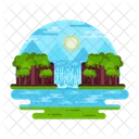 Tropical Waterfall Icon