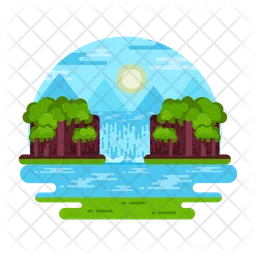 Tropical Waterfall  Icon
