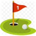 Golf Trou Drapeau Icône