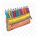 Trousse A Crayons Crayon Papeterie Icône