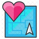 Carte Navigation Amour Icon