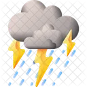 Trovao Clima Nuvem Ícone