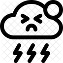 Trovao Ensolarado Tempestade Ícone