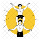 Acrobacias De Circo Artistas Icono