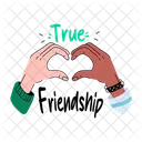 True Friendship Heart Gesture Icon