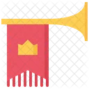Trumpet Flag Crown Icon