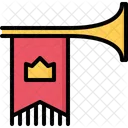 Trumpet Flag Crown Icon