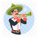 Trumpet Player Sombrero Character Icon