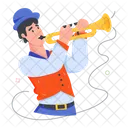 Trumpeter Horn Player Playing Trumpet アイコン