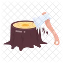 Wood Cutting Axe Cutting Trunk Cutting Icon