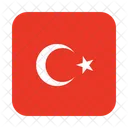 Turkei Flagge Gerundet Symbol