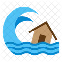 Tsunami Disaster Nature Flood Wave Icon