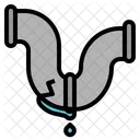 Tubería de agua rota  Icono