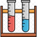 Tubos De Ensayo Matraz Quimico Cristaleria De Laboratorio Icono