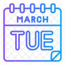 Tuesday March Calendar Icon