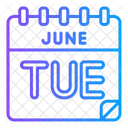 Tuesday June Calendar Icon