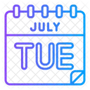 Tuesday July Calendar Icon
