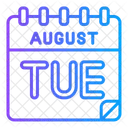 Tuesday August Calendar Icon