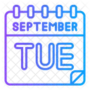 Tuesday September Calendar Icon