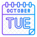 Tuesday October Calendar Icon