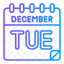 Tuesday December Calendar Icon
