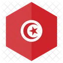 Tunisia Flag Hexagon Icon