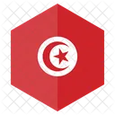 Tunisia Flag Hexagon Icon