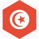 Tunisie Drapeau Monde Icône