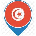 Tunisie Drapeau Monde Icône